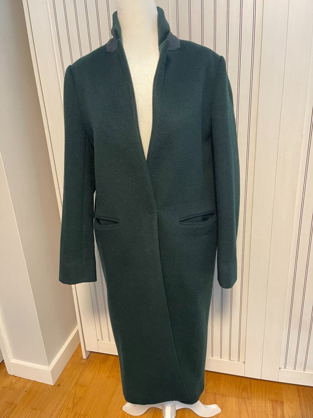 NAMUGRIM Dark Forest Green Wool 90% Long Coat |